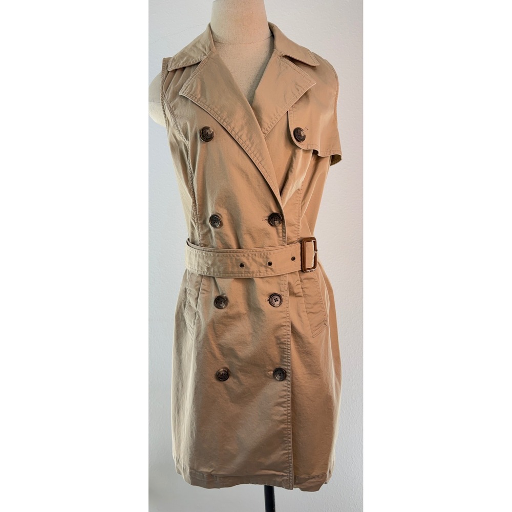 Lauren Ralph Lauren Micro-Sanded Twill Dress Double‎ Breasted Size 4 Tan Belted